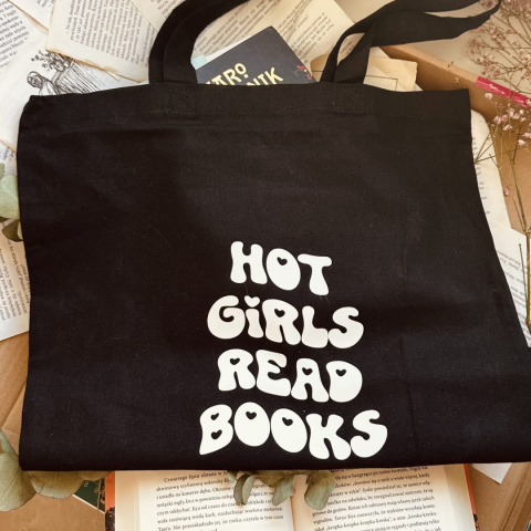 Torba bawełniana, kolor czarny - hot girls read books [na zamówienie]