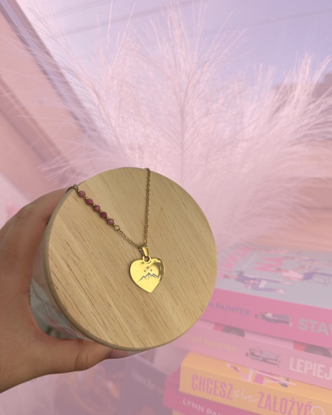 Naszyjnik z zawieszką ze stali nierdzewnej. Różowe złoto BEZ KAMIENI