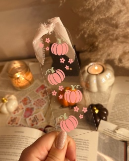 Zakładka - różowe dynie z kwiatkami