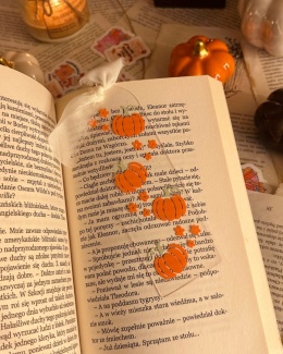 Zakładka - pomarańczowe dynie z kwiatkami